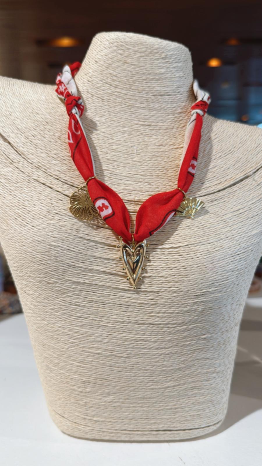 Chic Boricua Bandana Charm Necklace