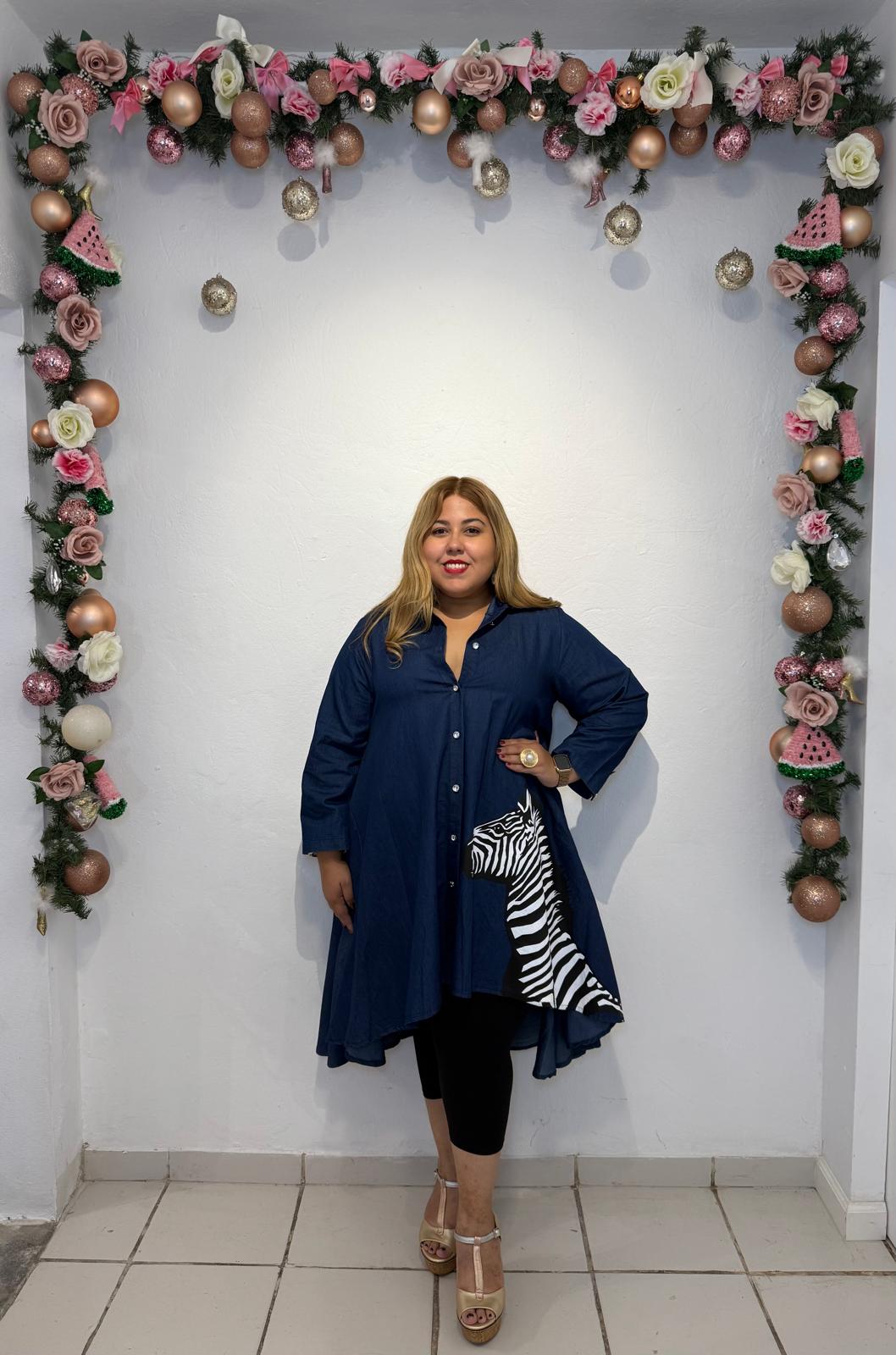 Zebra Denim Tunic