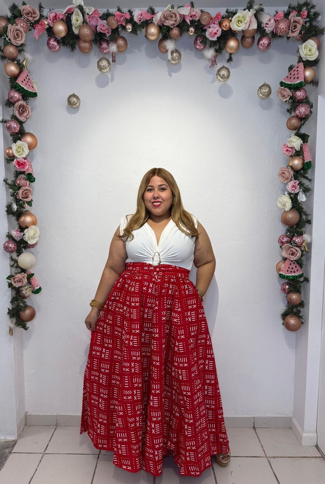 Red Tribal Glam Skirt