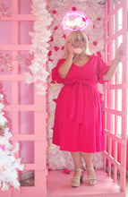 Load image into Gallery viewer, Short Puff Sleve Pink Dress
