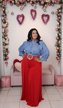 Load image into Gallery viewer, Denim Heart Details Top
