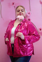 Load image into Gallery viewer, Pink Sequin Blazer Set
