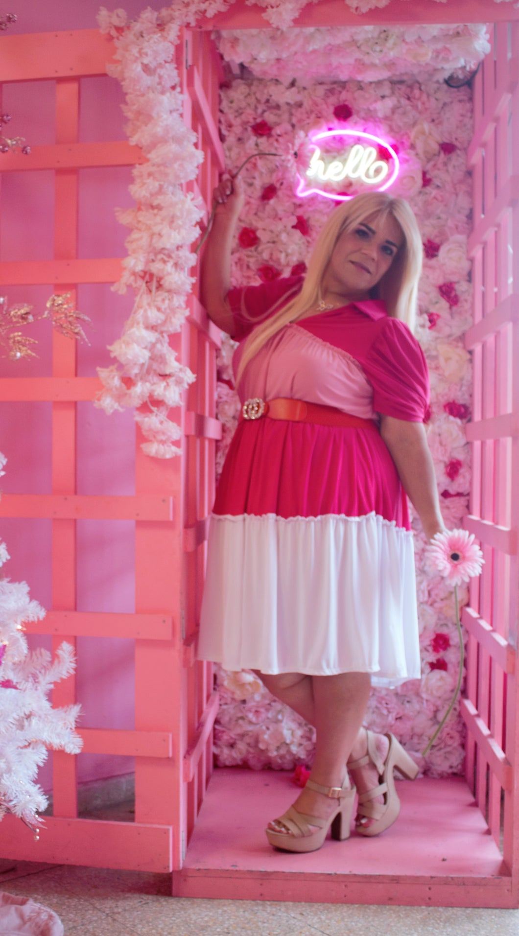 Short Pink Ruffle Dress