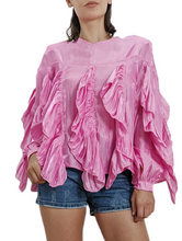 Load image into Gallery viewer, Ruffle Saten Blouse
