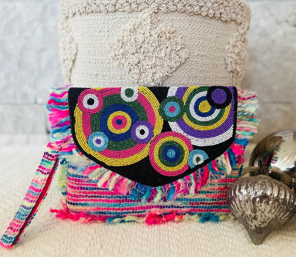 Ethnic Style Colorful Embroidered Wristlet