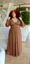 Load image into Gallery viewer, Camel Wrap around Top and skirt maxi set
