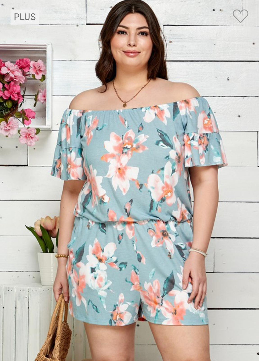 Floral Print Off Shoulder Romper