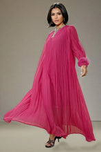 Load image into Gallery viewer, Glam Pleated Rhinestones Maxi Dress
