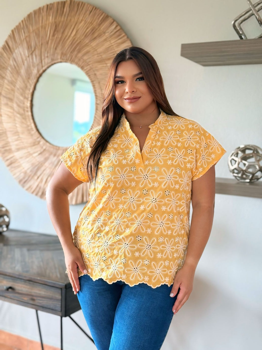 Yellow Floral Blousse