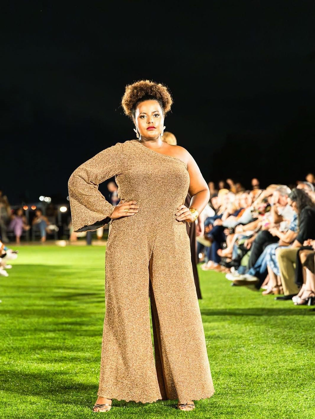 Golden Diva Off Shoulder Jumpsuit