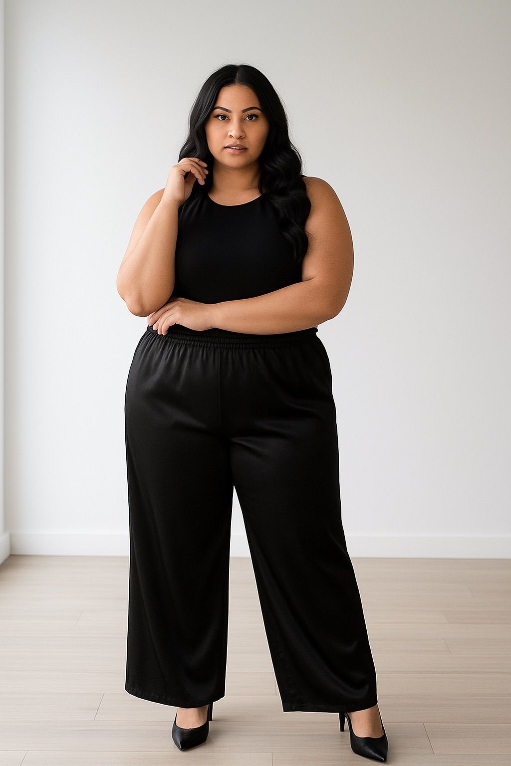 Black Satin Luxe Pant