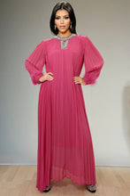 Load image into Gallery viewer, Glam Pleated Rhinestones Maxi Dress
