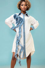 Load image into Gallery viewer, Denim Bloom Shirt Dress
