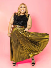Load image into Gallery viewer, Pleated Golden Skirt
