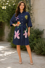 Load image into Gallery viewer, Denim Bloom Shirt Dress

