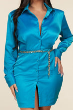 Load image into Gallery viewer, Blue Satin Dress
