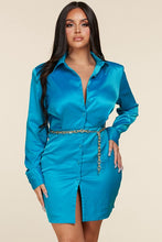 Load image into Gallery viewer, Blue Satin Dress
