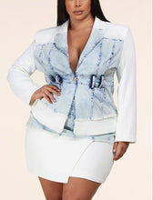 Load image into Gallery viewer, White Jean Blazer Set
