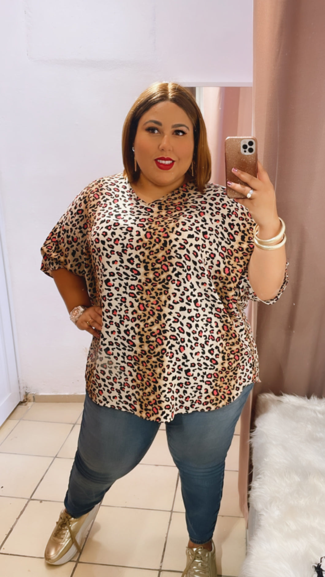 Pink Animal Print Tunic