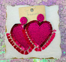 Load image into Gallery viewer, Beads and sequins Heart Earings
